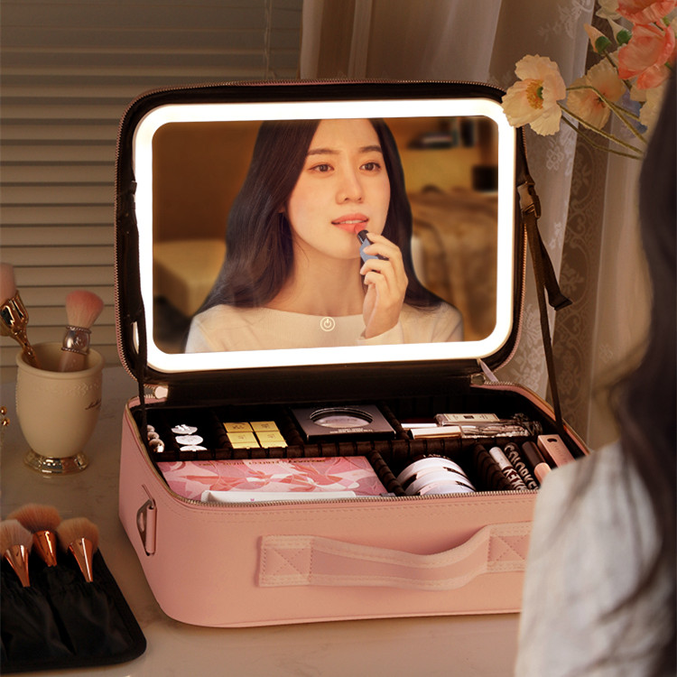 LuxeGlow™ - LED Kosmetiktasche mit Spiegel – Midona